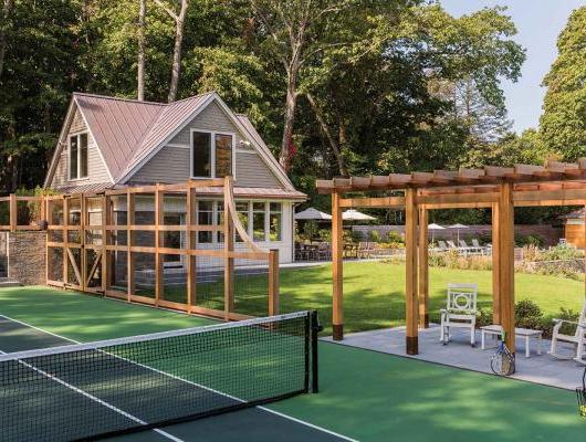 Tennis court design by Matthew Cunningham Landscape Design